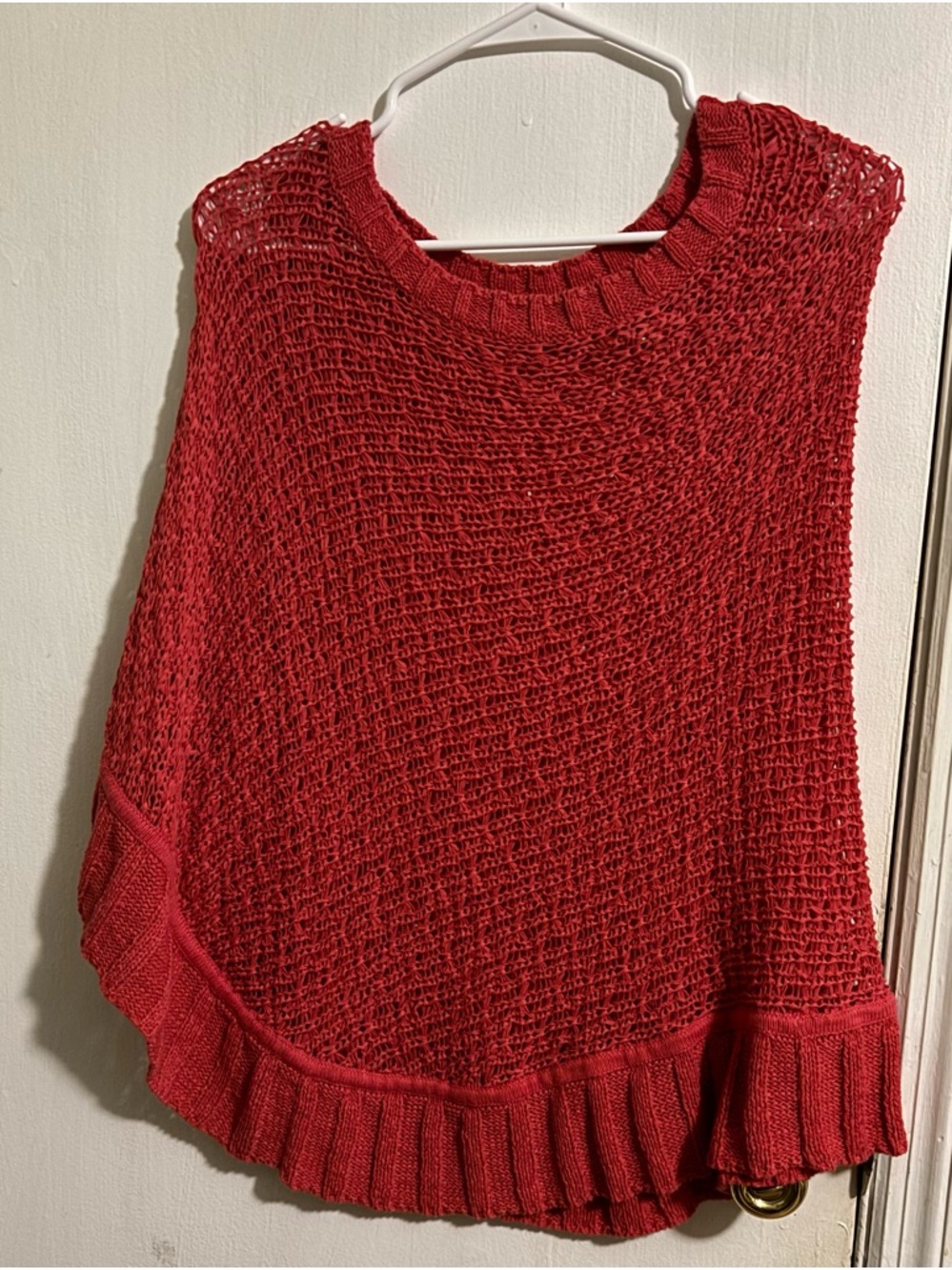 Odille Anthropologie Open-Knit Poncho Sweater